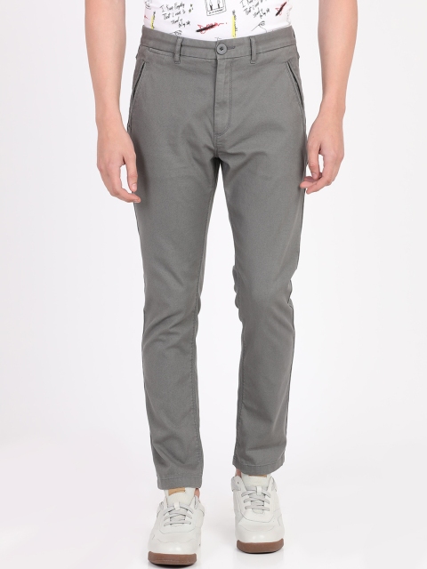 

Breakbounce Men Grey Slim Fit Solid Regular Cotton Trousers