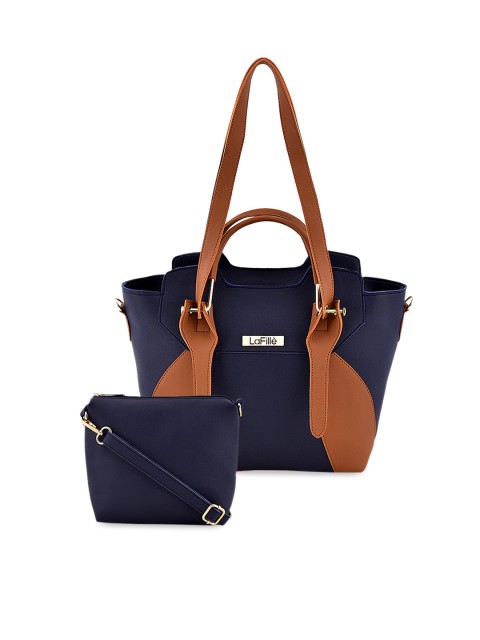 

LaFille Blue Colourblocked Shoulder Bag