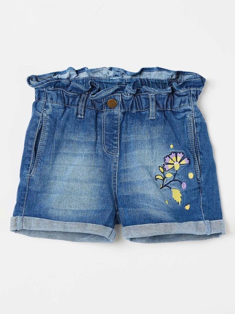 

Bossini Girls Navy Blue Washed Regular Fit Denim Shorts