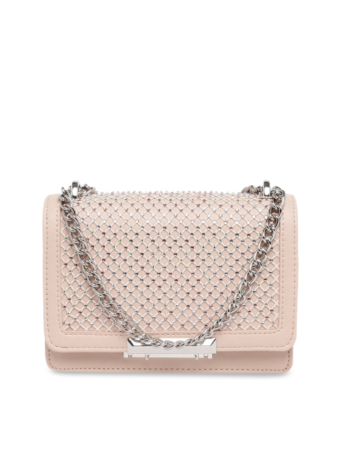 

ALDO Pink Solid Sling Bag with Embellishment