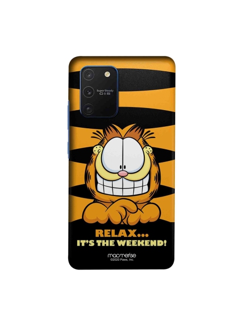 

macmerise Orange & Black Cartoon Characters Weekend Garfield Samsung Galaxy S10 Lite Back Case