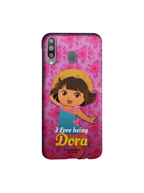 

macmerise Unisex Pink & Blue Cartoon Character Dora Printed Samsung Galaxy M30 Back Cover
