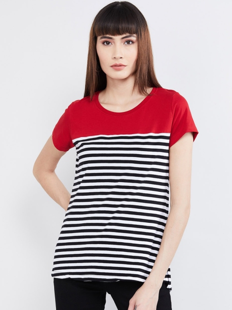 

max Women Red Striped Top