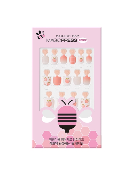 

Dashing Diva Magicpress Soft Peach Artificial Nails, Pink