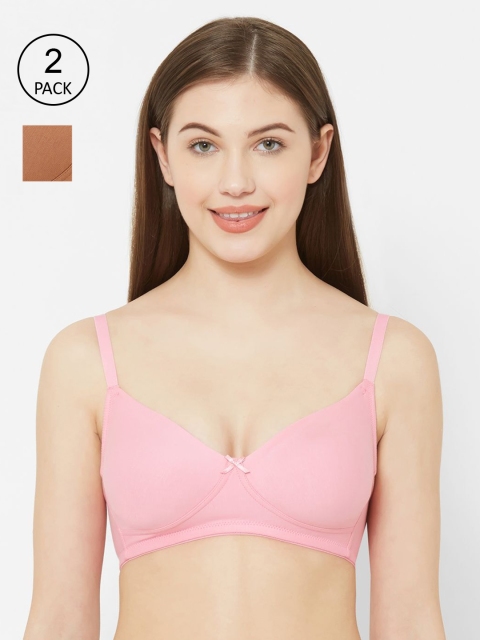 

Juliet Women Pack Of 2 Solid Non-Wired Lightly Padded Everyday Bra SAHELI, Pink