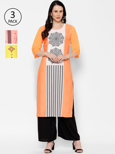 

7Threads Women Multicoloured Printed Straight Kurta, Multi
