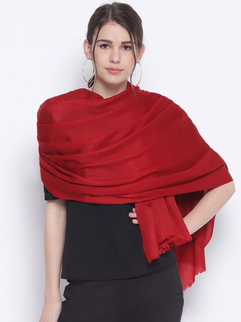 

Tossido Unisex Maroon Solid Sustainable Pure Cashmere Wool Stole