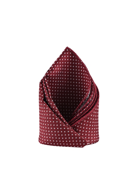 

BuckleUp Men Maroon & White Self-Design Pocket Square