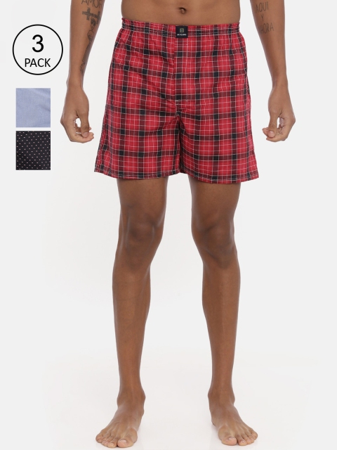 

IMYOUNG Men Pack Of 3 Assorted Pure Cotton Boxers IMYBXRPK360
