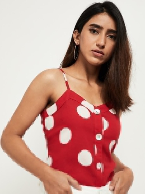 

max Women Red Printed Tank Top