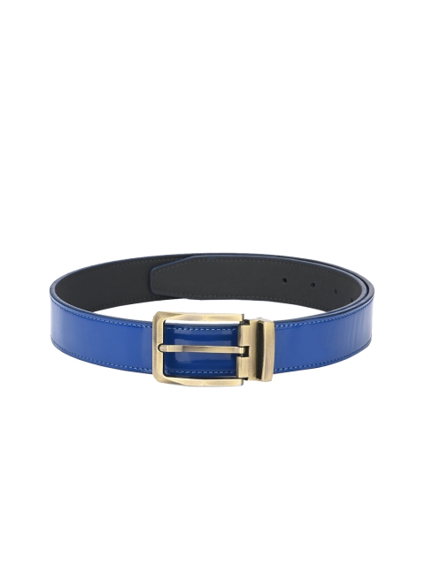 

Calvadoss Men Blue & Silver-Toned Solid Sustainable Belt