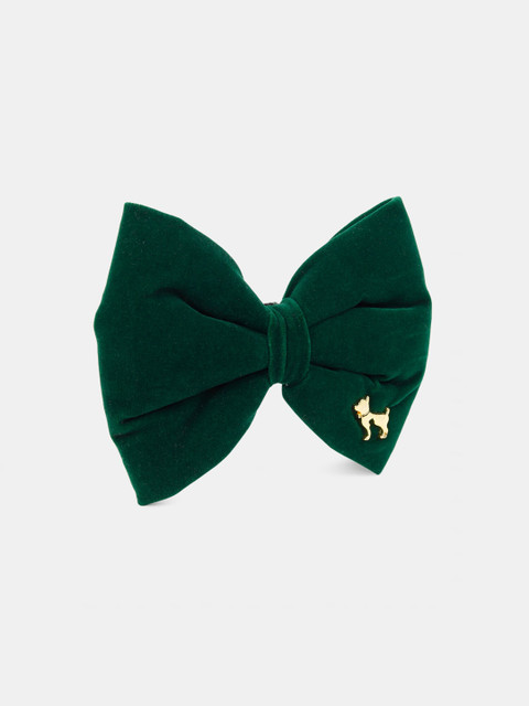 

Heads Up For Tails Green Velvet Dog Bow Tie