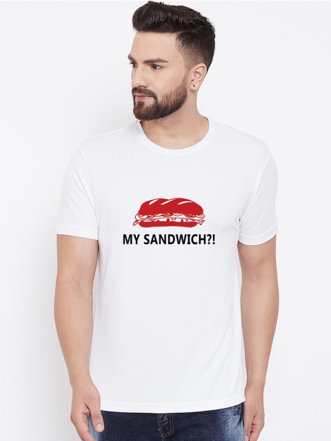 

wesquare Men White Printed Round Neck T-shirt