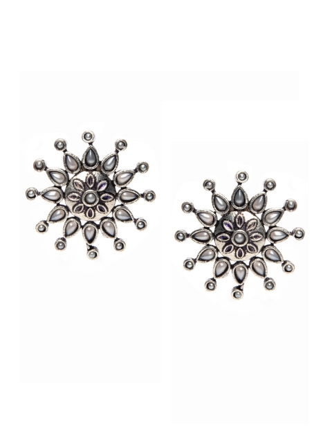 

Alankruthi Silver-Plated Oxidised Contemporary Studs