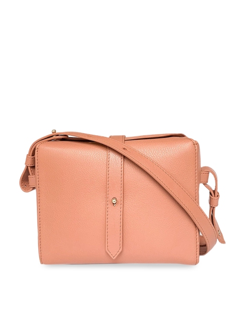 

NAPPADORI Quad 01 Salmon Leather Sling Bag for Women, Peach
