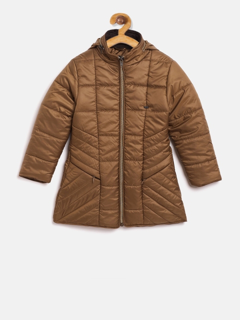 

Okane Girls Olive Brown Solid Puffer Jacket