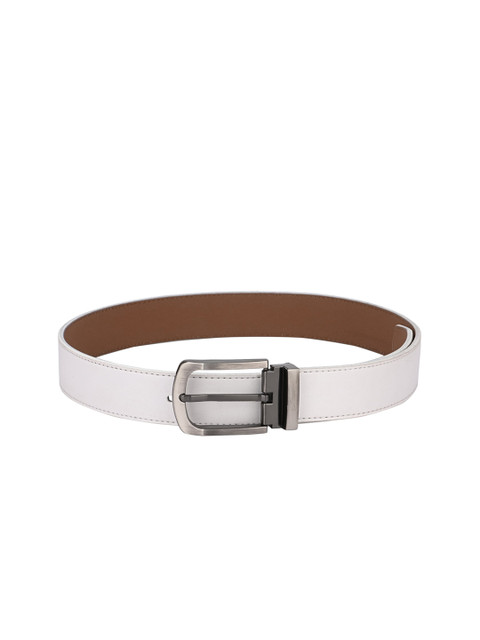

Calvadoss Men White & Silver-Toned Solid Belt