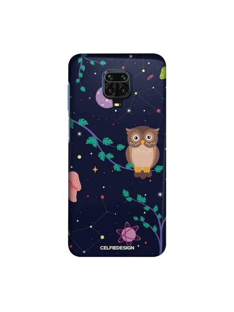 

macmerise Navy Blue & Brown Space Owl Redmi Note 9 Pro Max Back Case