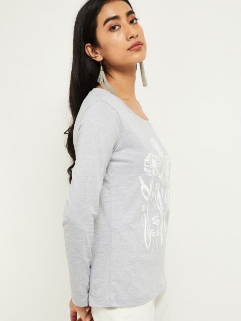 

max Women Grey Floral Printed Top