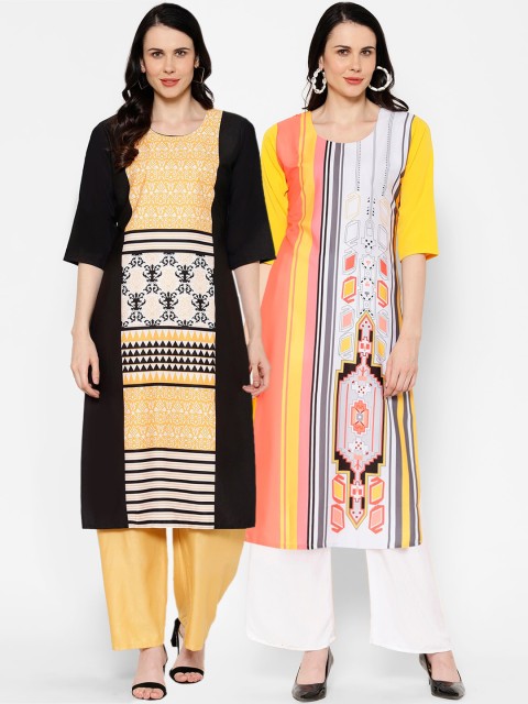 

7Threads Women Multicoloured Striped Straight Kurta, Multi