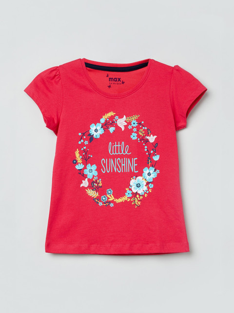 

max Girls Pink Printed A-Line Top