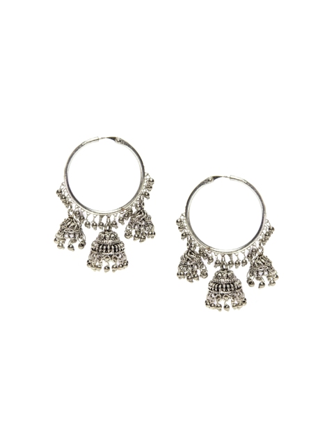 

Alankruthi Silver-Plated Dome Shaped Hoop Earrings