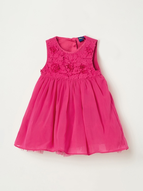 

Juniors by Lifestyle Girls Pink Self Design Fit and Flare Dress
