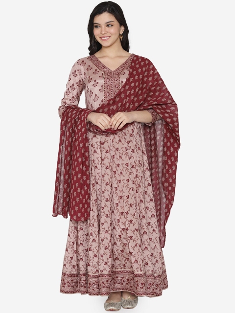 TARA-C-TARA Women Pink Printed Maxi Dress