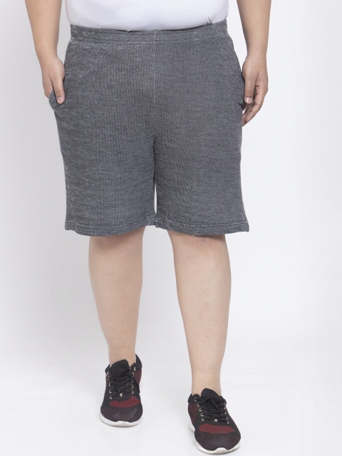 

plusS Men Charcoal Grey Solid Regular Fit Regular Shorts