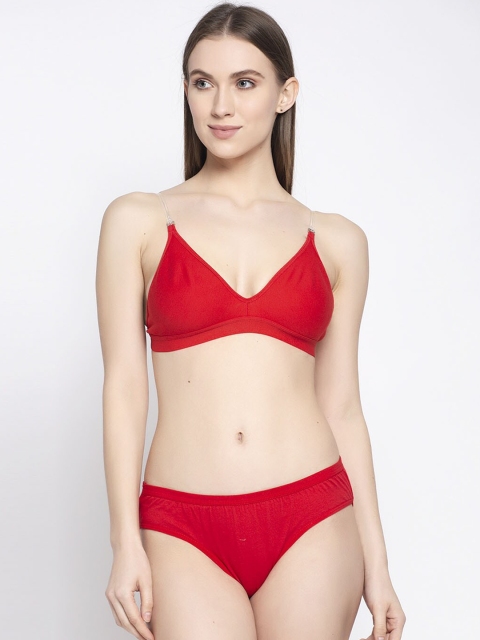 

Quttos Women Red Solid Lingerie Set QT-SET-4016-30B