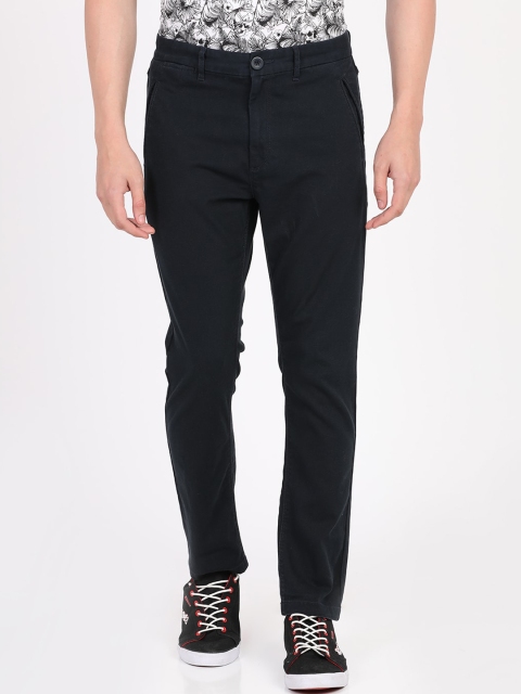 

Breakbounce Men Navy Blue Slim Fit Solid Chinos
