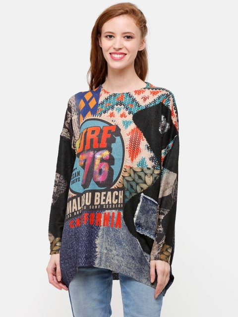 

STROP Women Multicoloured Printed Pullover Sweater, Multi