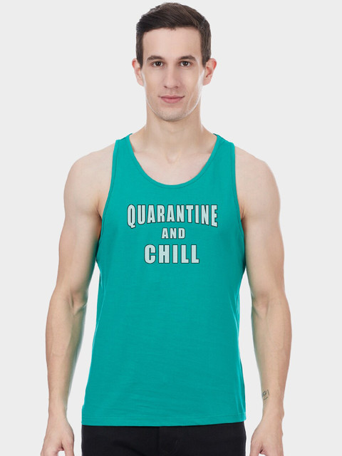 

Free Authority Men Green Quarantine & Chill Printed Innerwear Vest 8905030197275