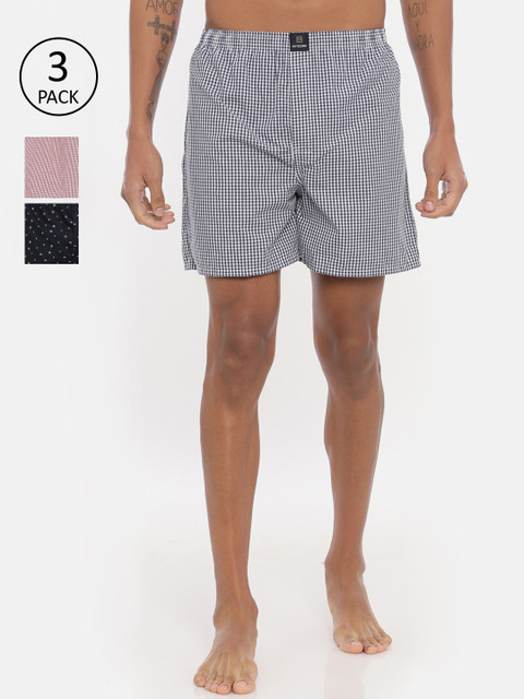 

IMYOUNG Men Pack Of 3 Printed Pure Cotton Boxers IMYBXRPK359, Assorted