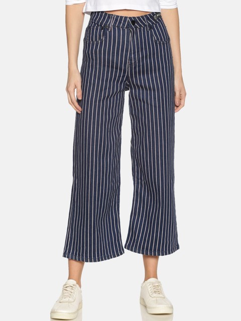 

KULTPRIT Women Navy Blue Parallel Trousers
