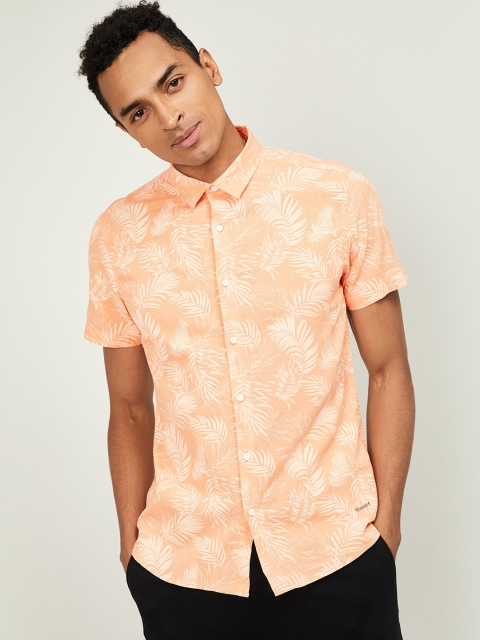 

Bossini Men Orange Regular Fit Printed Casual Shirt
