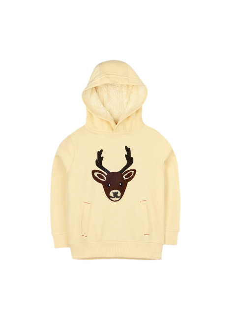 

Cherry Crumble Boys Off-White Embroidered Hooded Sweatshirt