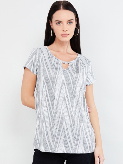 

max Women Grey Printed Top