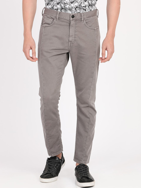 

Breakbounce Men Grey Slim Fit Solid Regular Trousers