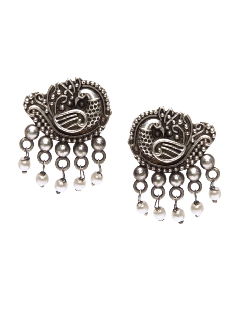

Alankruthi Silver-Plated Contemporary Jhumkas