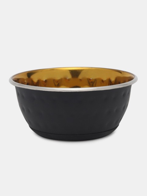 

HUFT Dot Embossed Black Dog Bowl For Pets