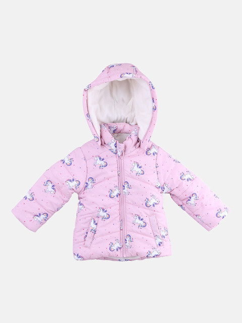 

Beebay Girls Pink Printed Lightweight Puffer Jacket