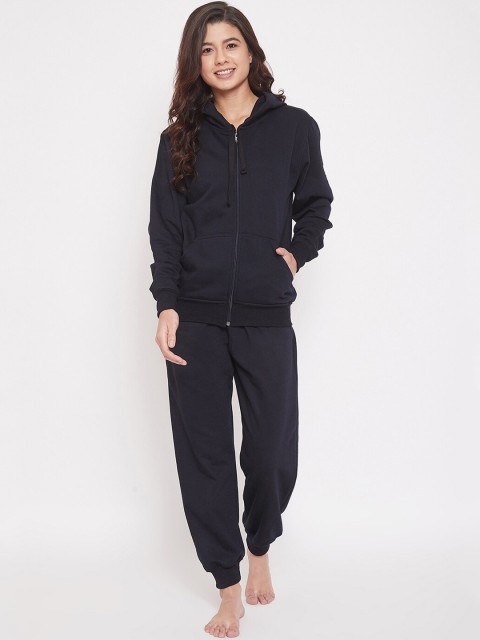 

Clovia Women Navy Blue Solid Night suit