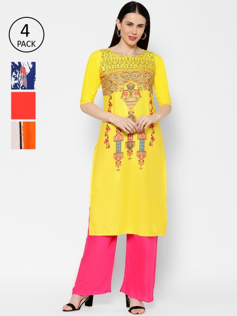 

7Threads Women Multicoloured Solid A-Line Kurta, Multi