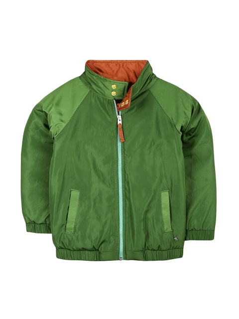 

Cherry Crumble Boys Green Solid Windcheater Bomber