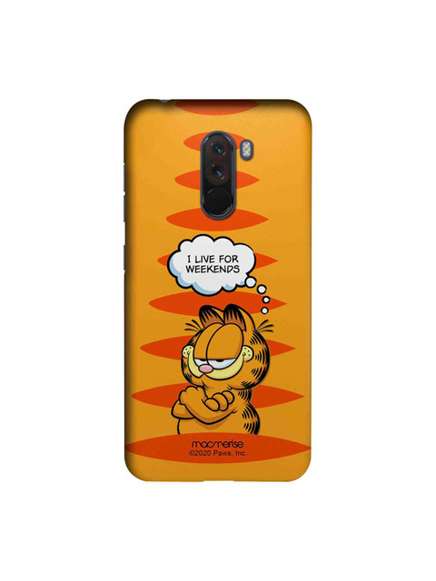 

macmerise Orange & White Living For Weekends Garfield Xiaomi Poco F1 Back Case