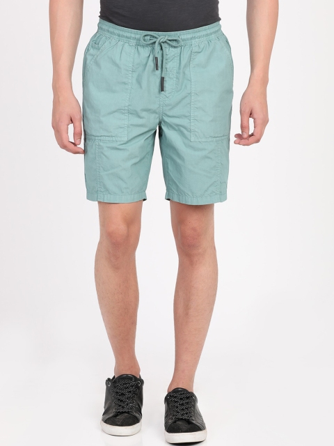 

Breakbounce Men Green Solid Slim Fit Regular Shorts