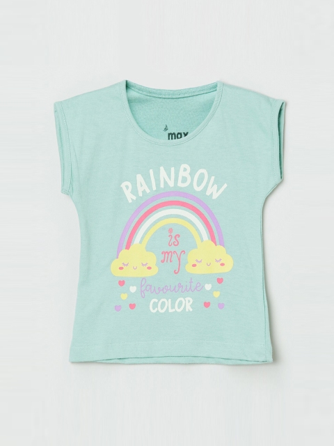 

max Girls Green Printed Top