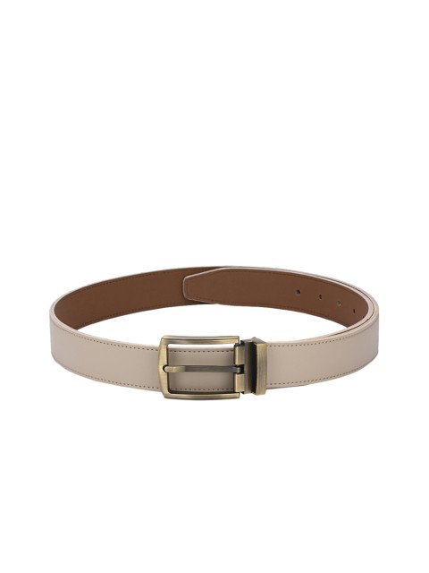 

Calvadoss Men Beige & Silver-Toned Solid Belt
