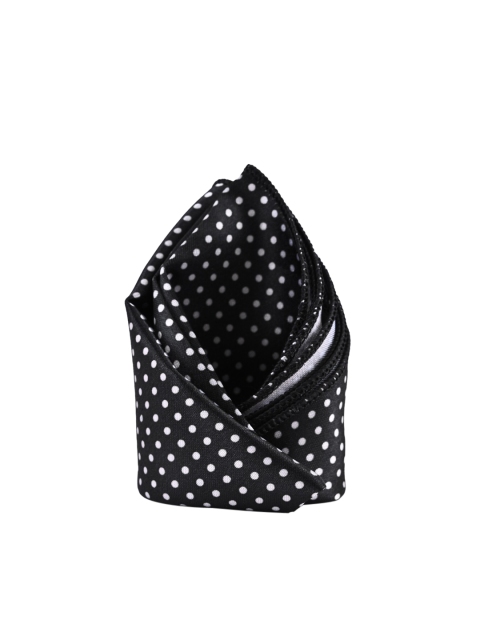 

BuckleUp Men Black & White Polka Dot Printed Pocket Square